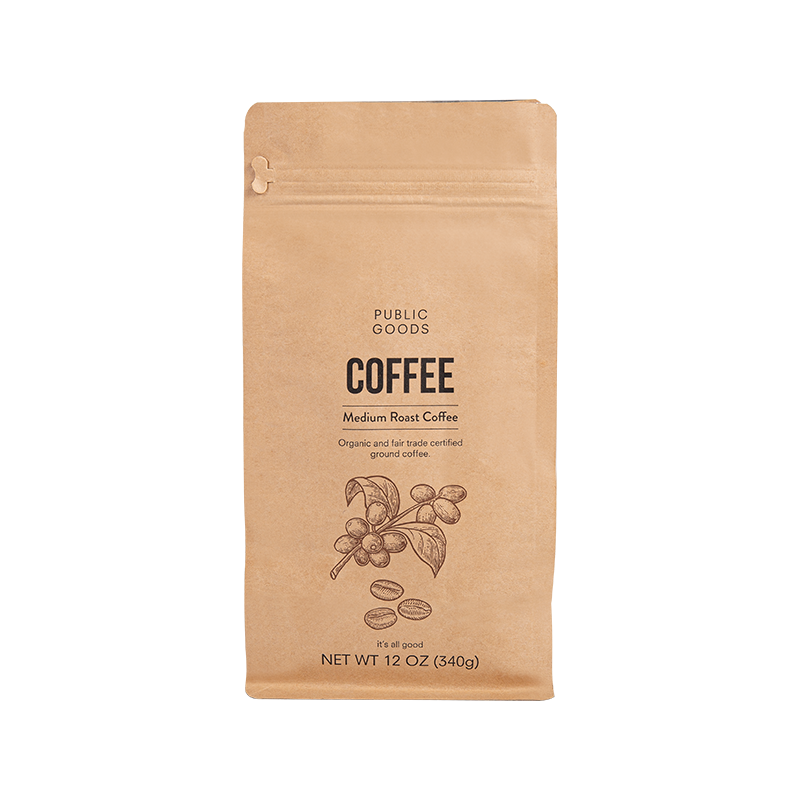 Farverig Retro Kraft Paper Pouch Kaffepose Farverig Retro Kraft Paper Pouch Kaffepose