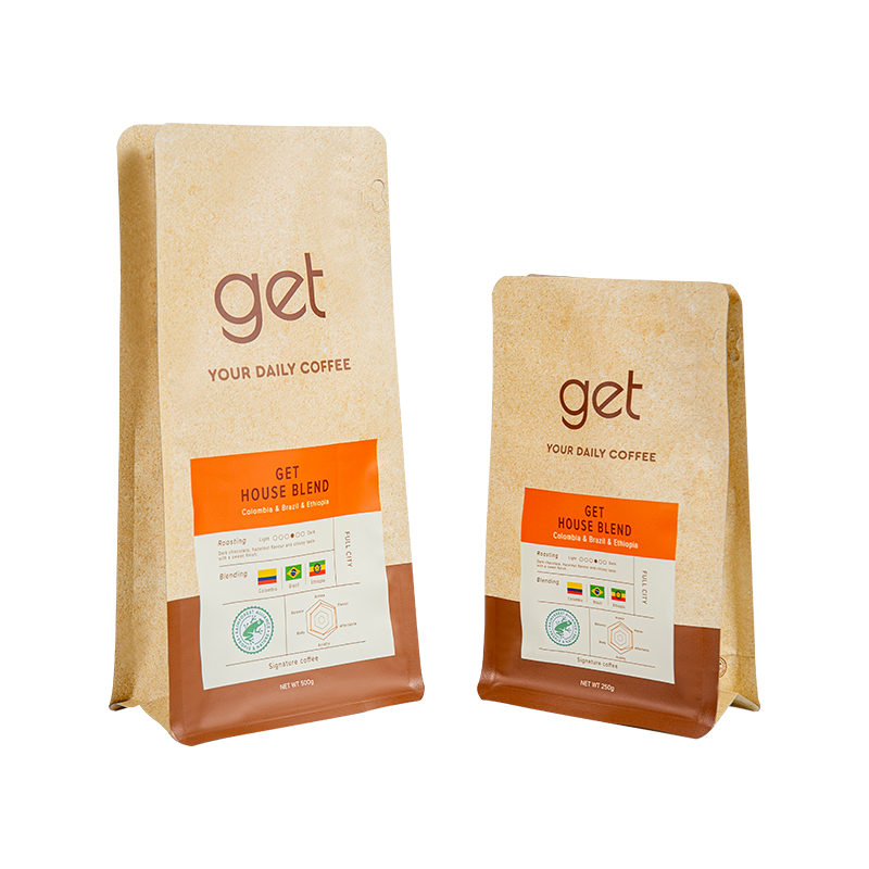 250 g-1 kg ottesidet forsegling kaffepose 250 g-1 kg ottesidet forsegling kaffepose